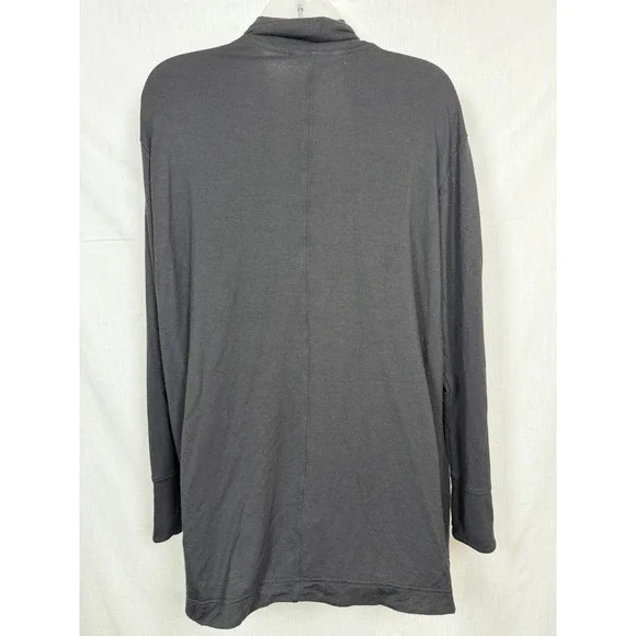 ATHLETA Size L Black Women Pranayama Wrap Open Front Stretch Soft Knit Cardigan - Picture 8 of 15